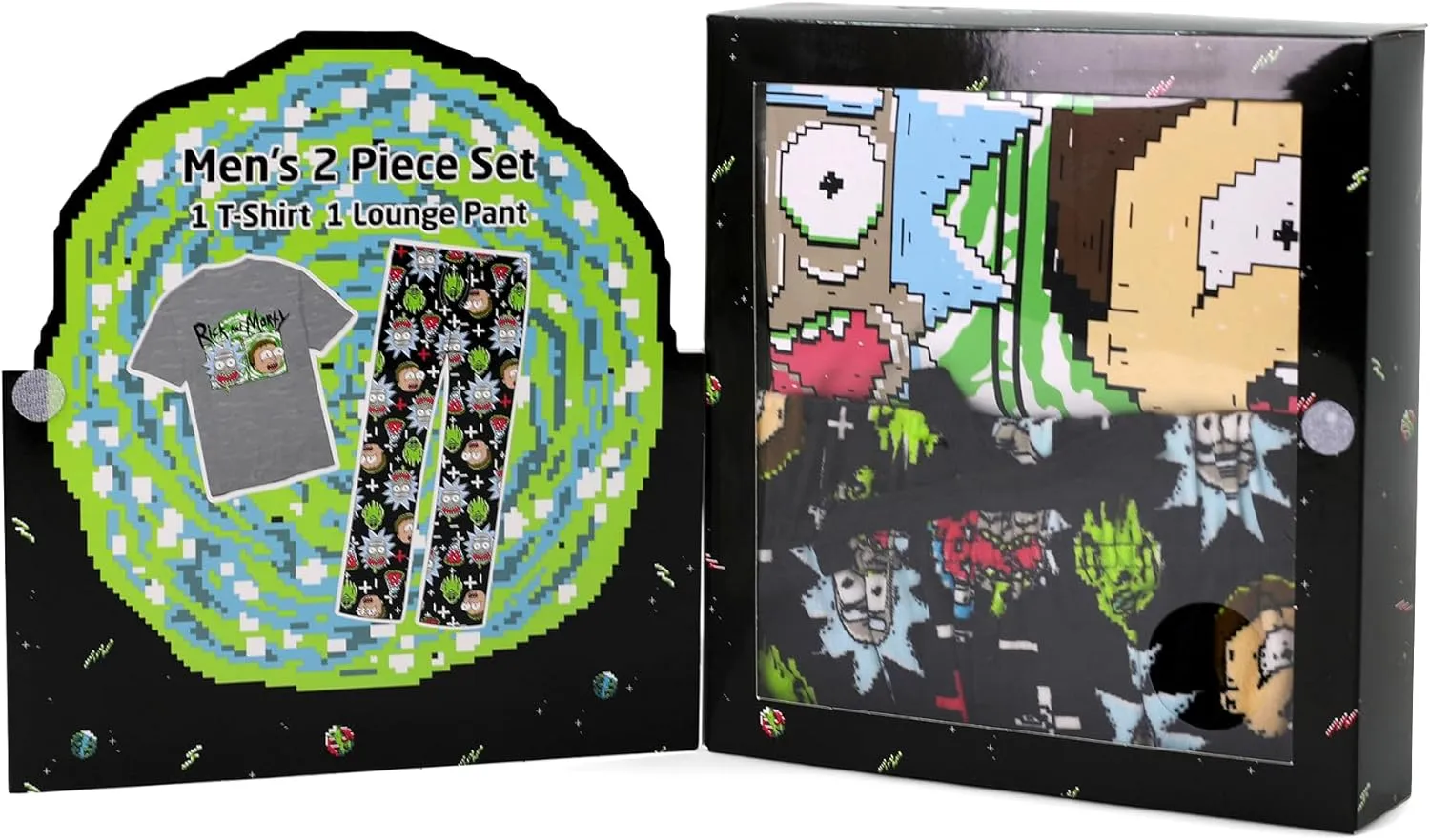 RICK AND MORTY Pajamas Set, 2 Piece Pjs for Men, Rick Morty Shirt and Pant Pj Gift Box Set for Adults