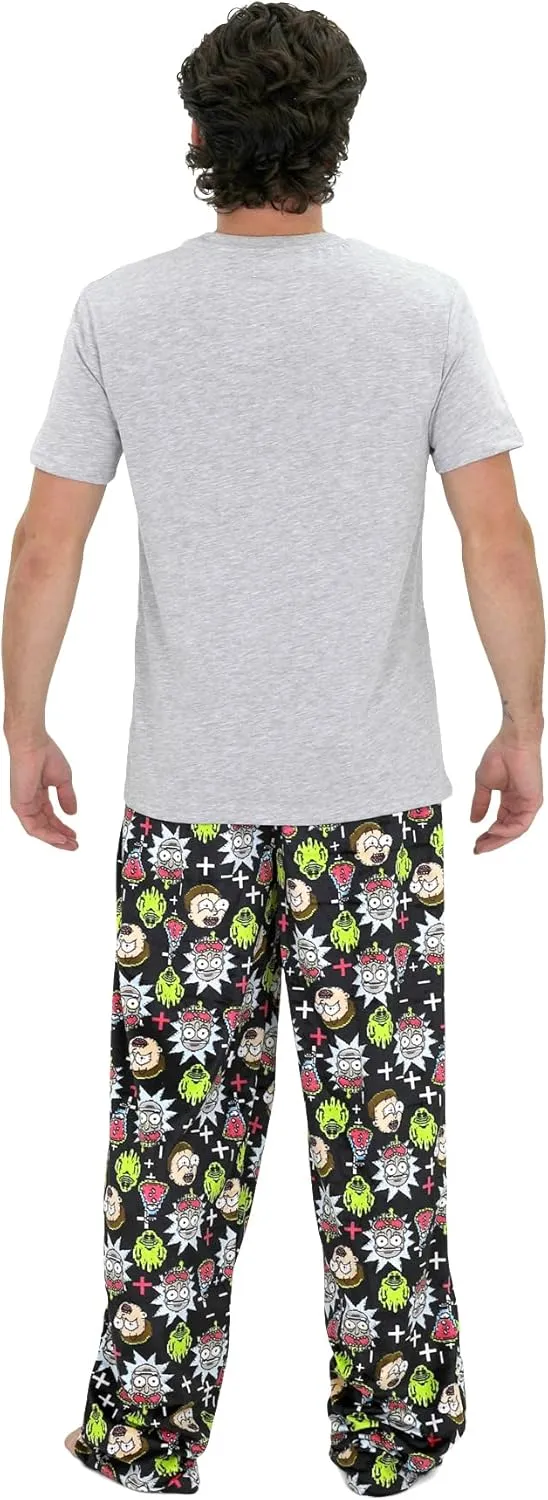 RICK AND MORTY Pajamas Set, 2 Piece Pjs for Men, Rick Morty Shirt and Pant Pj Gift Box Set for Adults