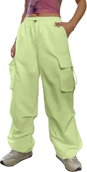 SHENHE Women's Baggy Loose Cargo Pants Drawstring Waist Joggers Long Trousers