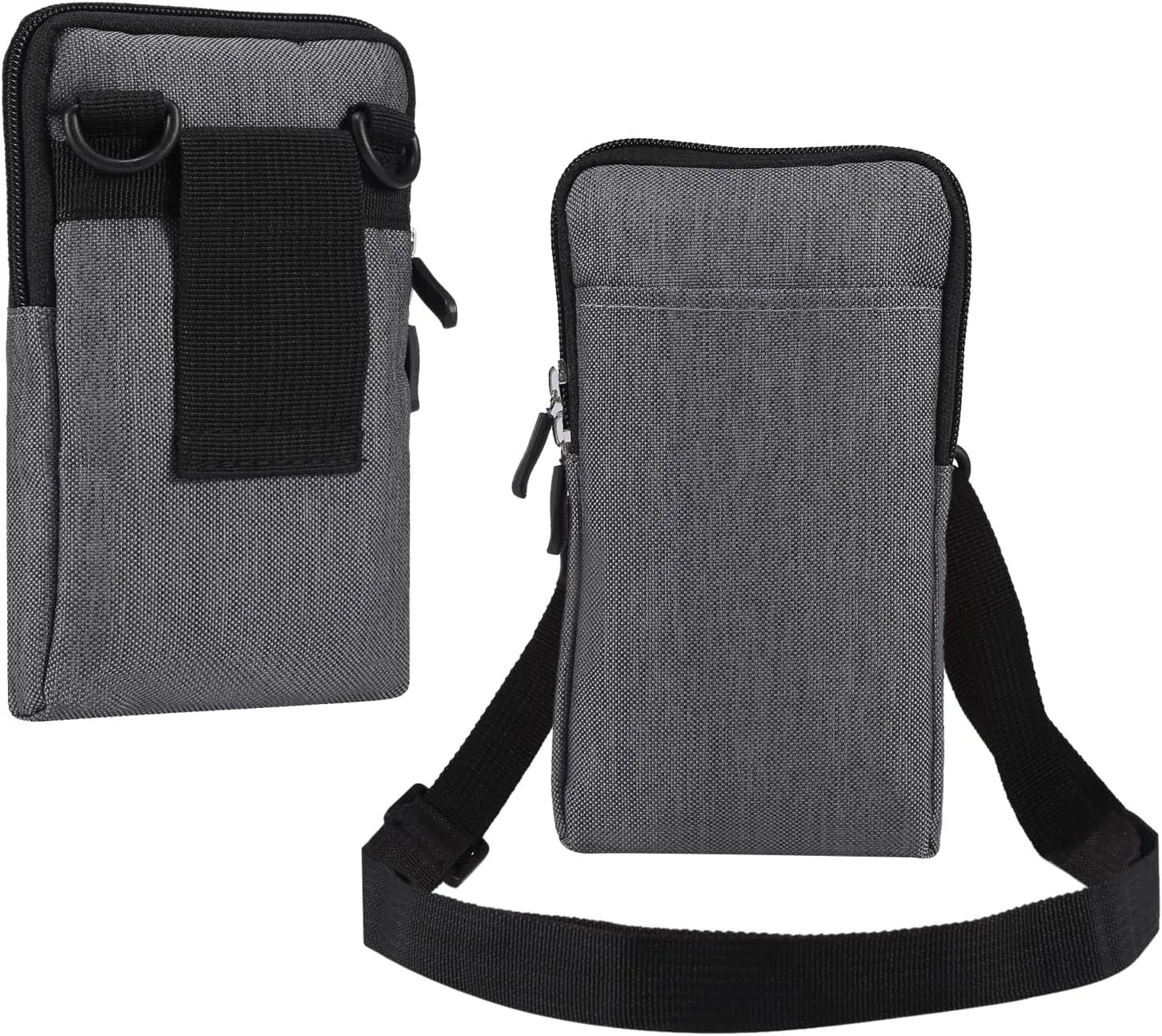 Small Cell Phone Shoulder Holster Men, Mobile Phone Belt Clip Holder, Women Men Multifunction Belt Loop Waist Pouch Smartphone Messenger Pack Waist Belt Packet Hiking Travel Side Clutch Bag Bumbag