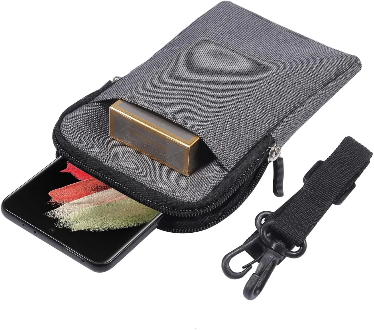 Small Cell Phone Shoulder Holster Men, Mobile Phone Belt Clip Holder, Women Men Multifunction Belt Loop Waist Pouch Smartphone Messenger Pack Waist Belt Packet Hiking Travel Side Clutch Bag Bumbag