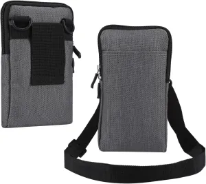 Small Cell Phone Shoulder Holster Men, Mobile Phone Belt Clip Holder, Women Men Multifunction Belt Loop Waist Pouch Smartphone Messenger Pack Waist Belt Packet Hiking Travel Side Clutch Bag Bumbag