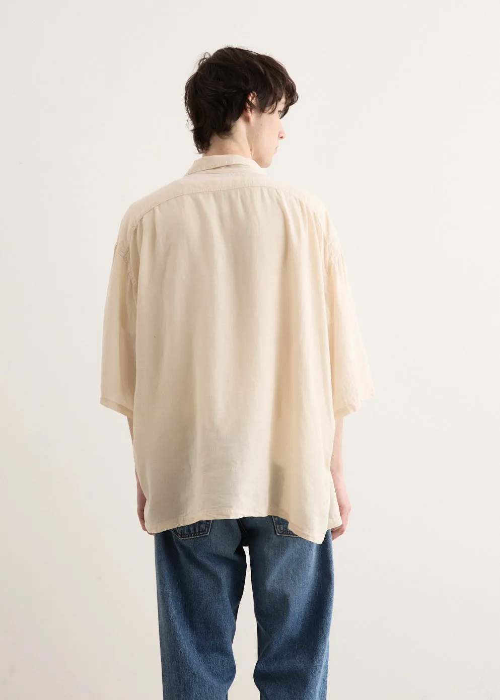 Soft Linen Open Collar BIG Shirt