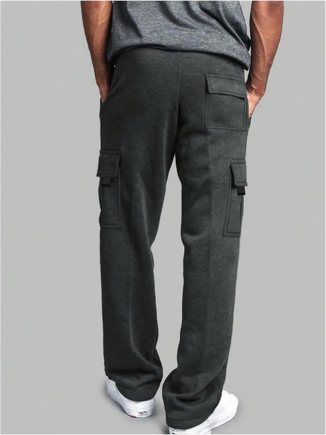 SOLY HUX Men's Sweatpants Drawstring Waist Flap Pocket Baggy Long Pants
