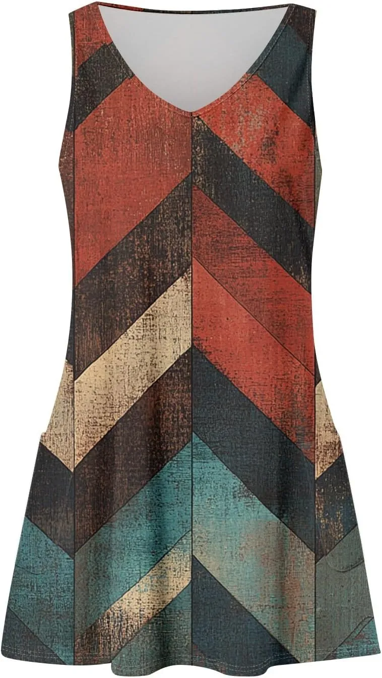 Summer Dresses for Women 2025 Loose Floral Tank Dress V-Neck Casual Sundresses Boho Beach Sleeveless T Shirt Dresses