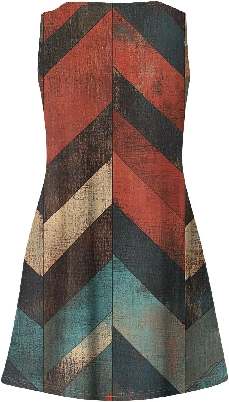 Summer Dresses for Women 2025 Loose Floral Tank Dress V-Neck Casual Sundresses Boho Beach Sleeveless T Shirt Dresses