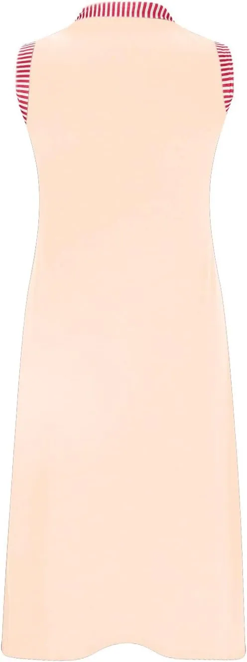 Summer Dresses for Women Casual Crewneck Sleeveless Tank Dress Beach Loose Fit Coverup Mini Sundress Vacation
