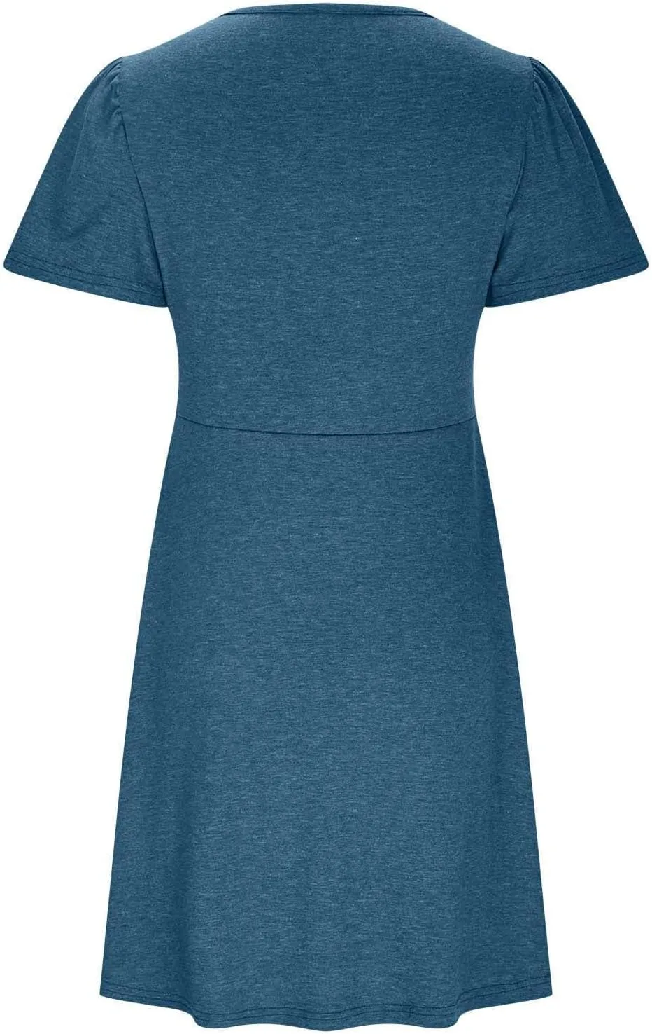 Summer Midi Dresses for Women Twist Front V Neck Short Sleeve Sundress Trendy Flowy Dress Boho Beach Vacation Outfits