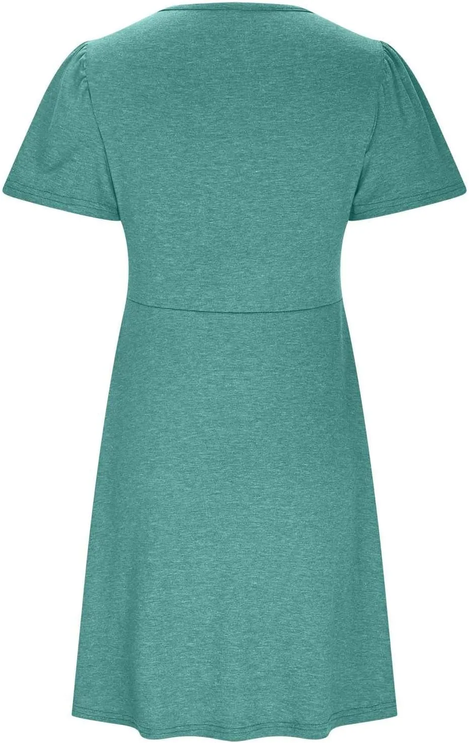 Summer Midi Dresses for Women Twist Front V Neck Short Sleeve Sundress Trendy Flowy Dress Boho Beach Vacation Outfits