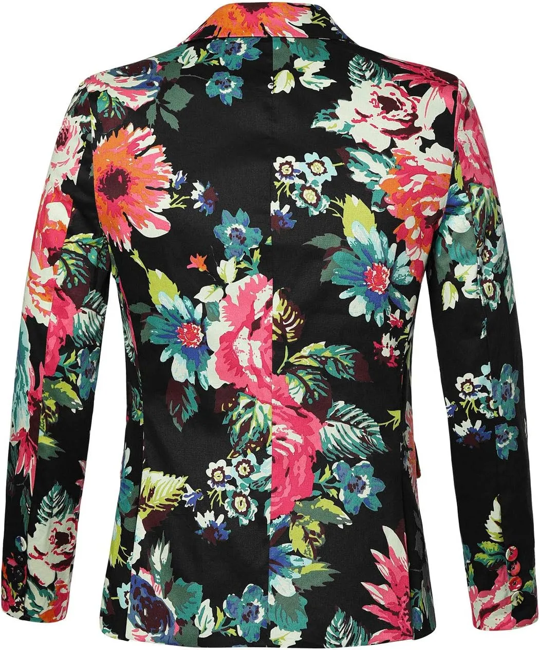uxcell Men's Suit Blazer Slim Fit Floral Printed One Button Prom Jacket Sport Coat