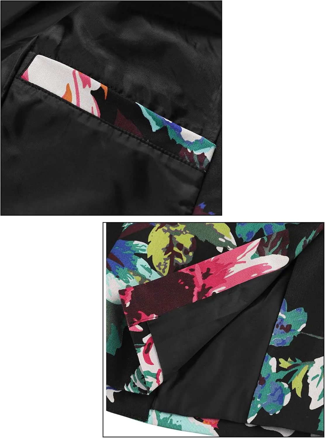 uxcell Men's Suit Blazer Slim Fit Floral Printed One Button Prom Jacket Sport Coat