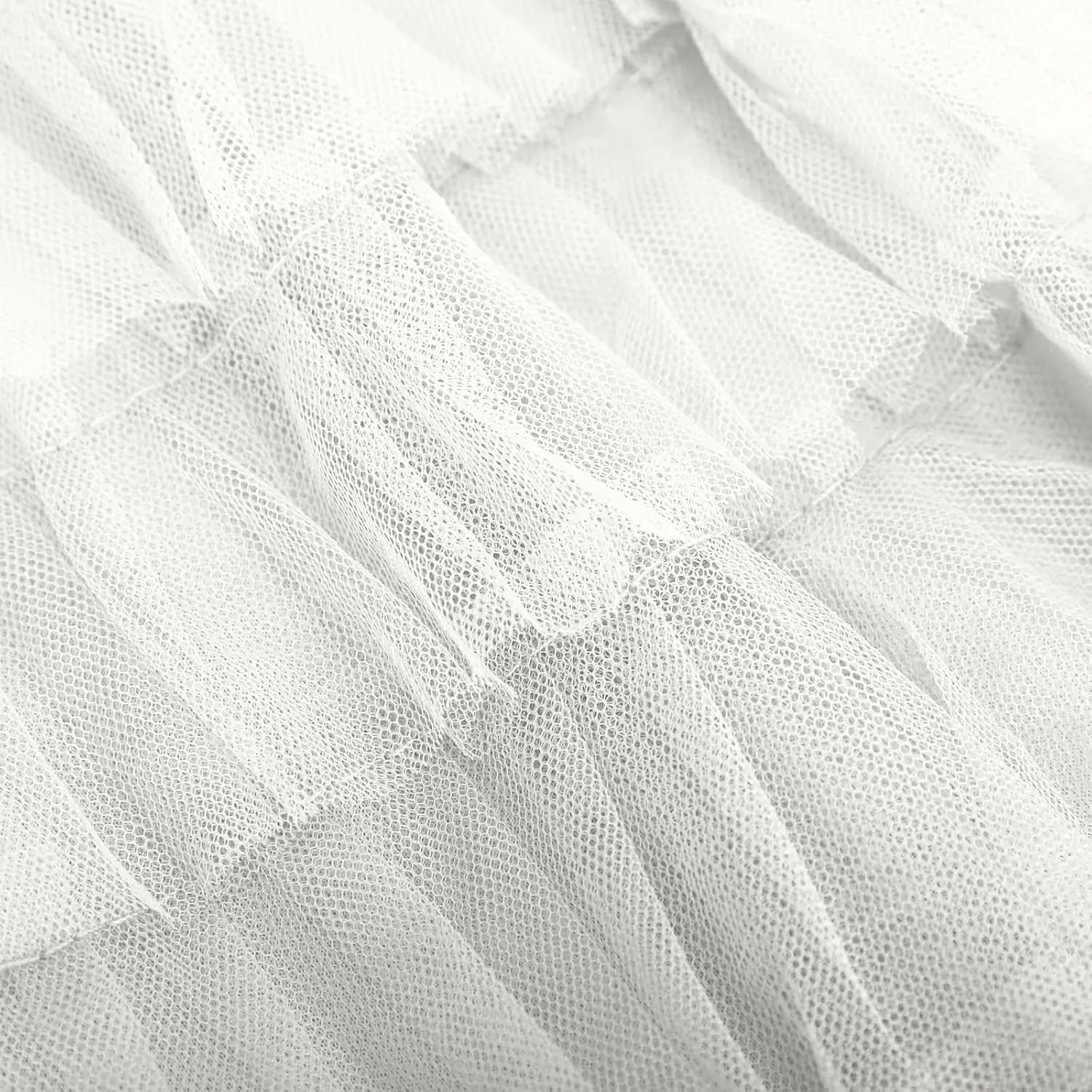 Women Layered Tiered Tulle Midi Skirt Sheer Mesh A Line Fairy Skirts Flared Elastic High Waist Swing Party Cake Skirt
