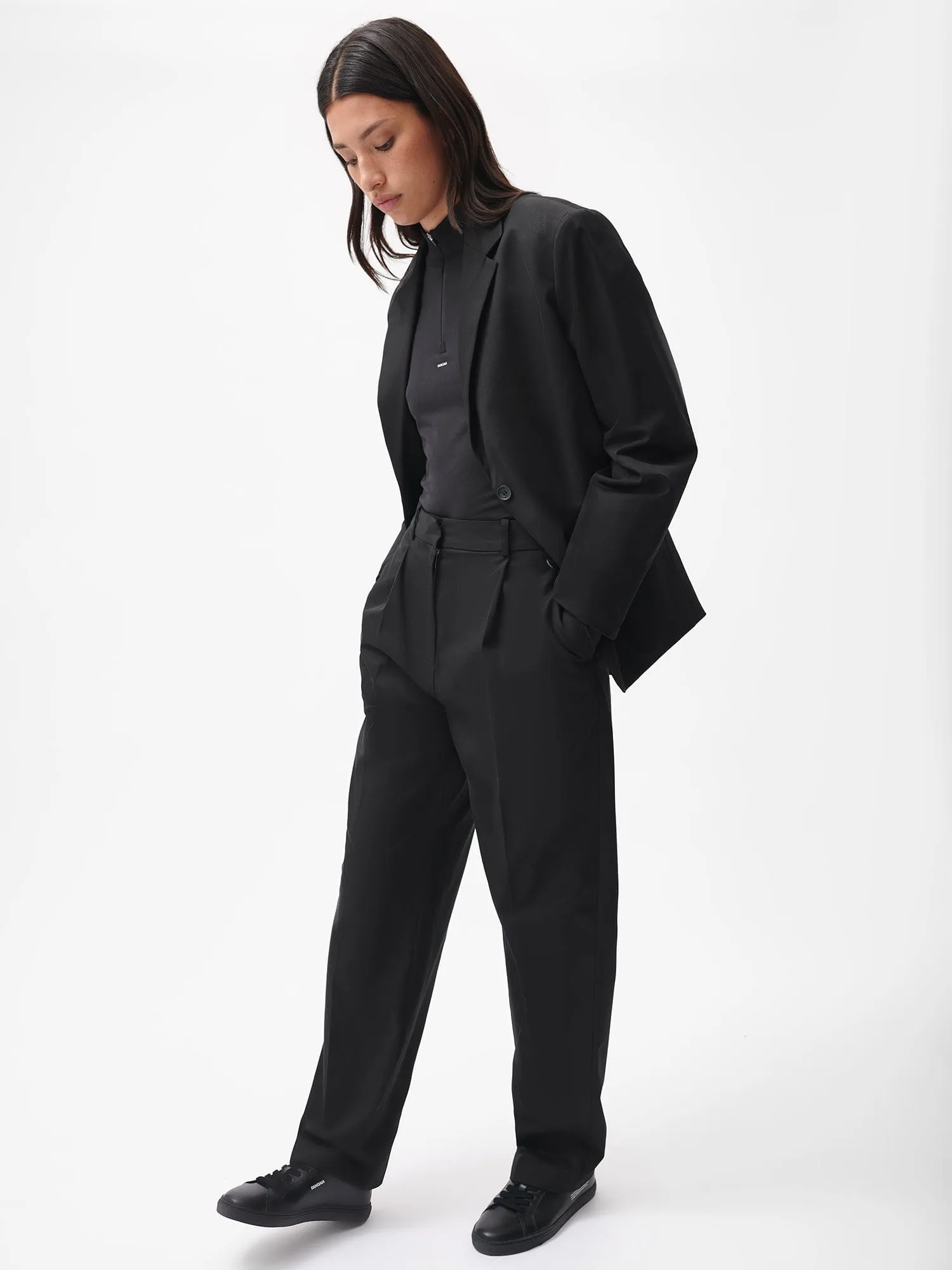 Women's Organic Cotton Oversized Tailored Blazerblack