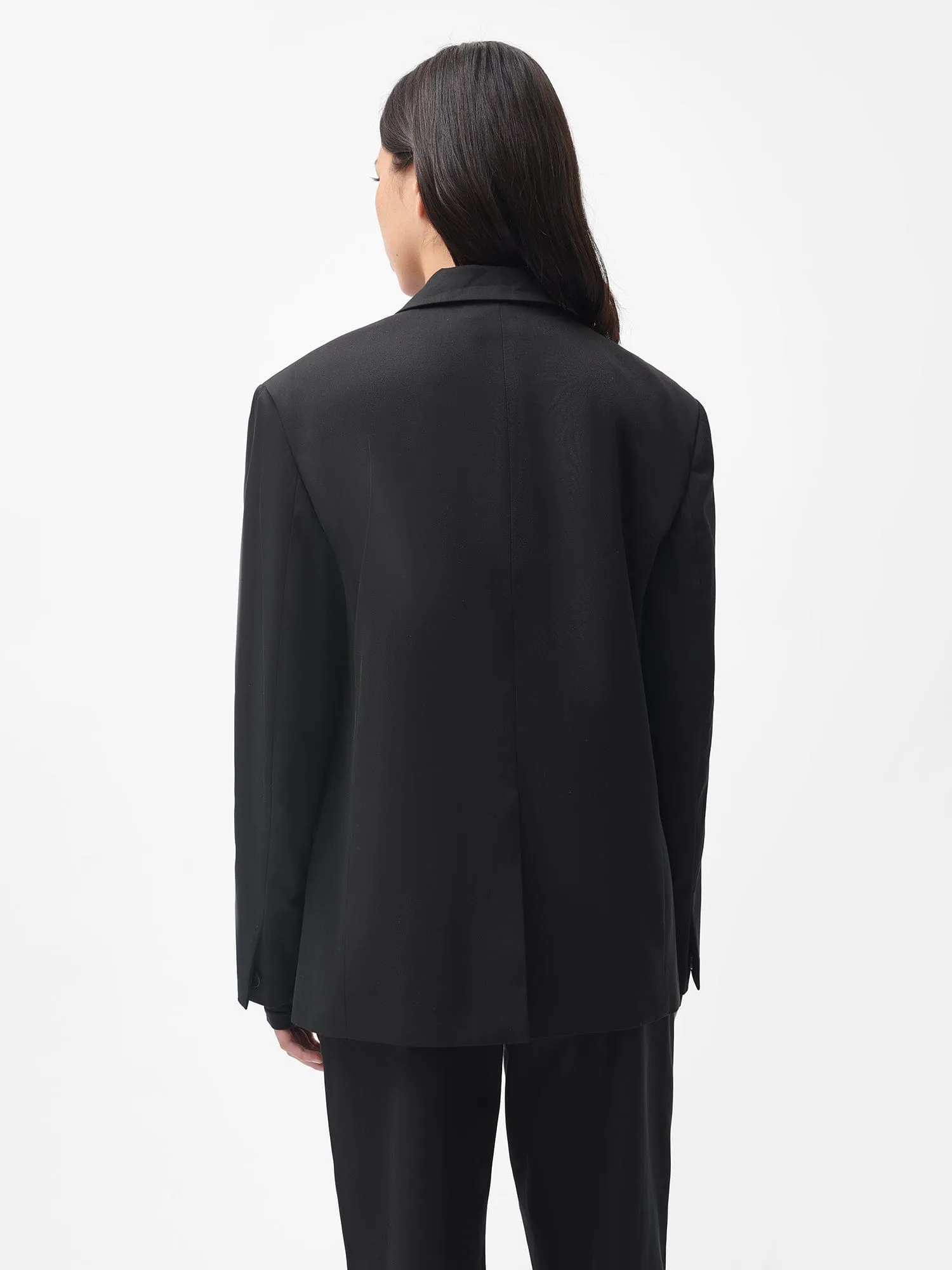 Women's Organic Cotton Oversized Tailored Blazerblack