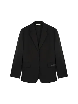 Women's Organic Cotton Oversized Tailored Blazerblack