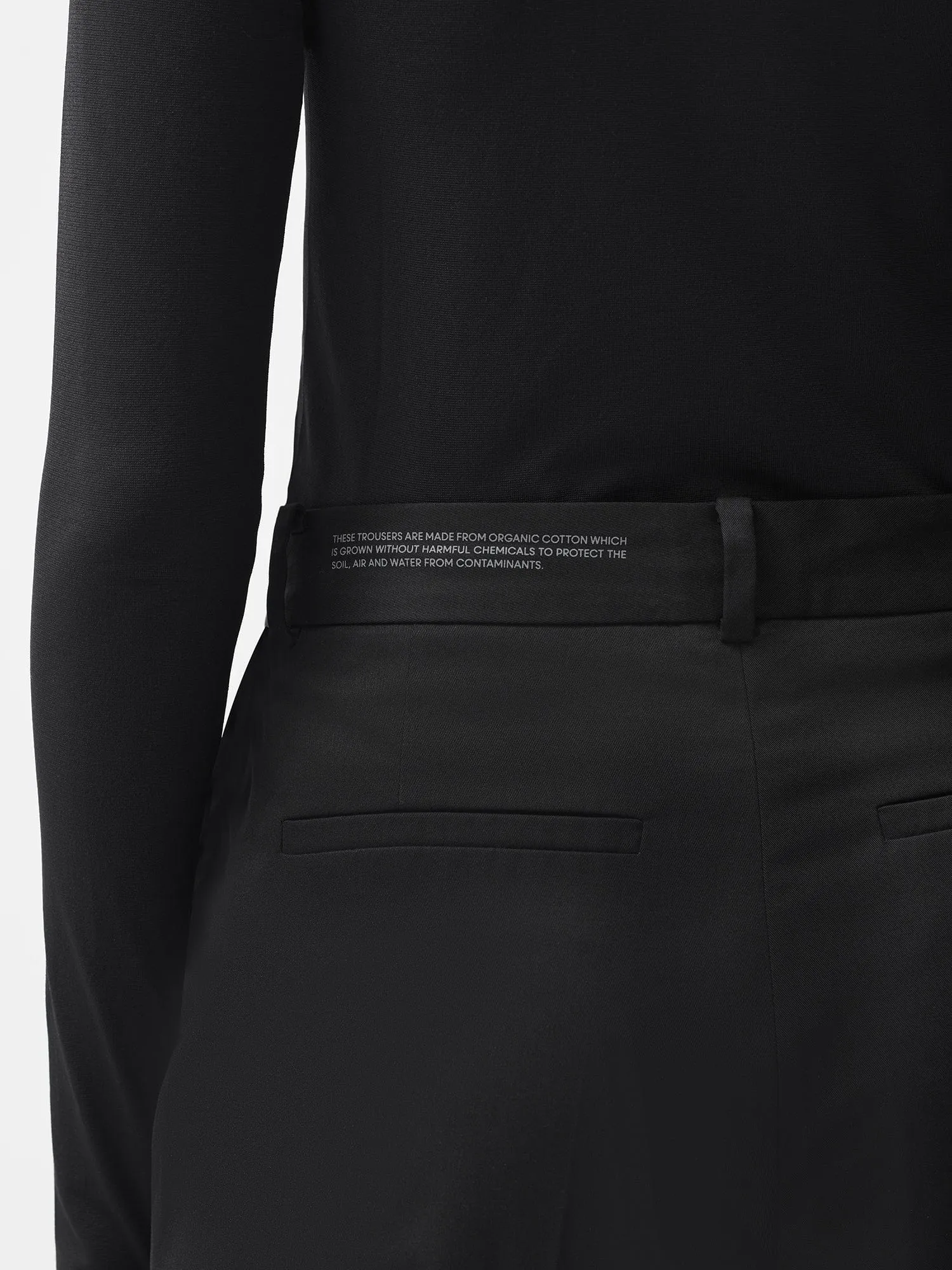 Women's Organic Cotton Tailored Trousersblack
