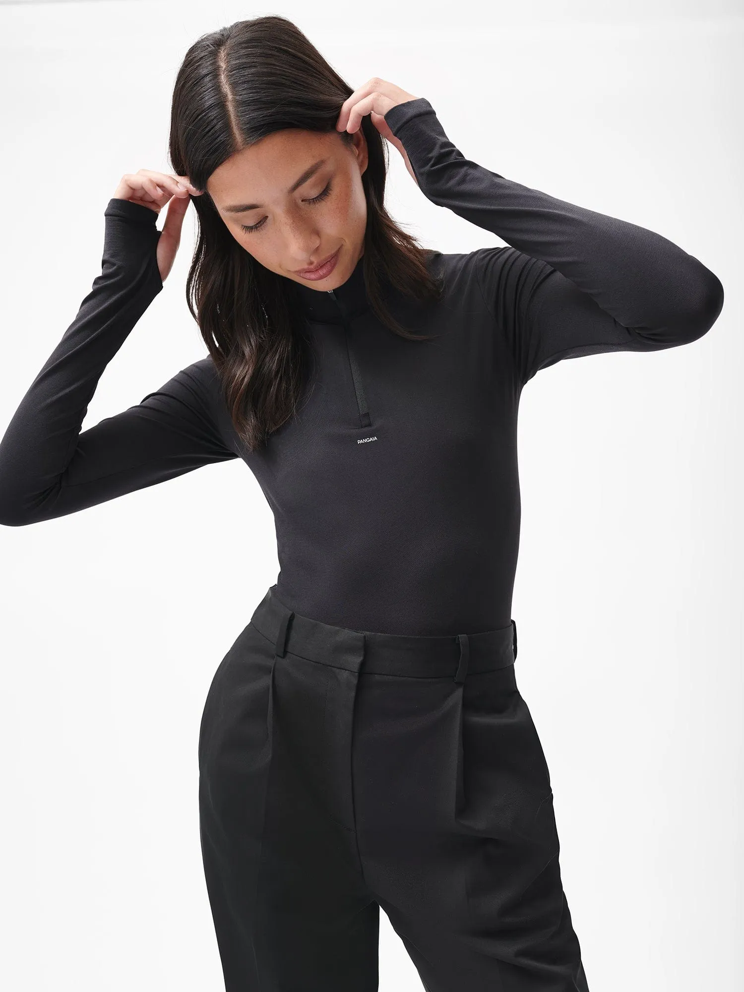 Women's Organic Cotton Tailored Trousersblack