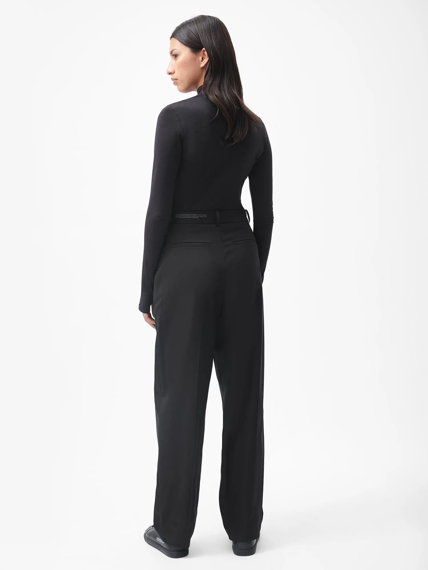 Women's Organic Cotton Tailored Trousersblack