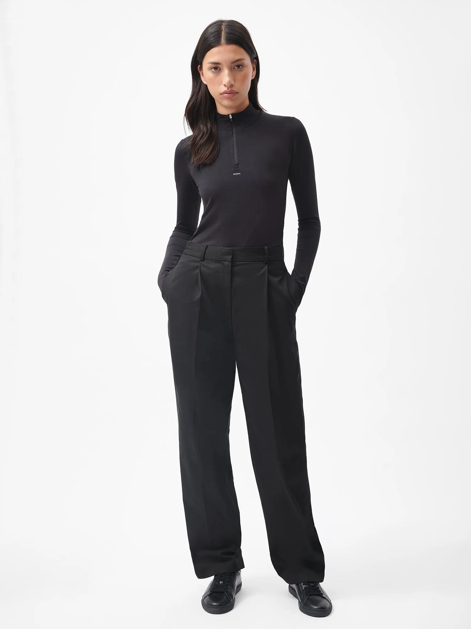 Women's Organic Cotton Tailored Trousersblack