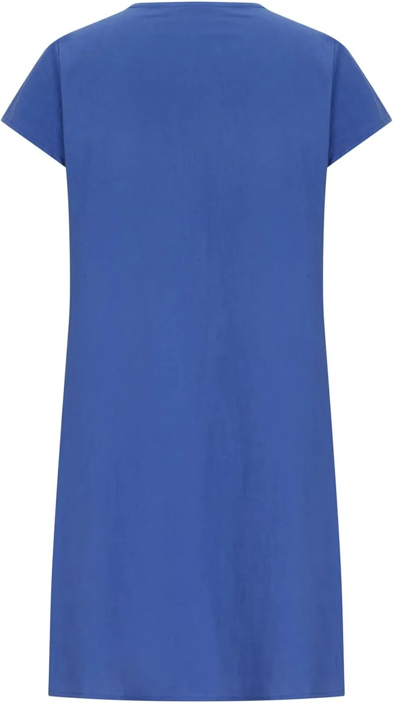 ZDRZK Midi Dresses for Women 2024 Casual Cotton Linen Summer Plus Size Sundresses Beach Vacation Loose Fit Flowy Dress
